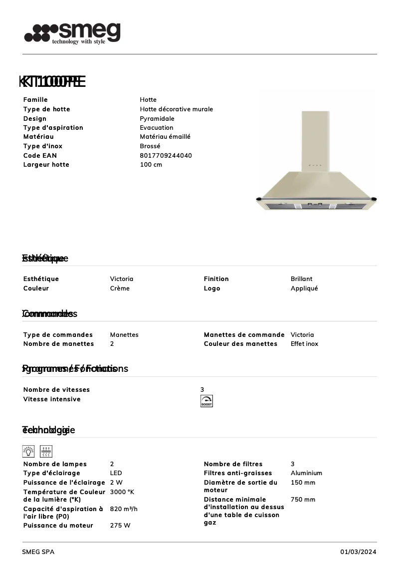 Image de la première page du manuel de l'appareil KT100PE