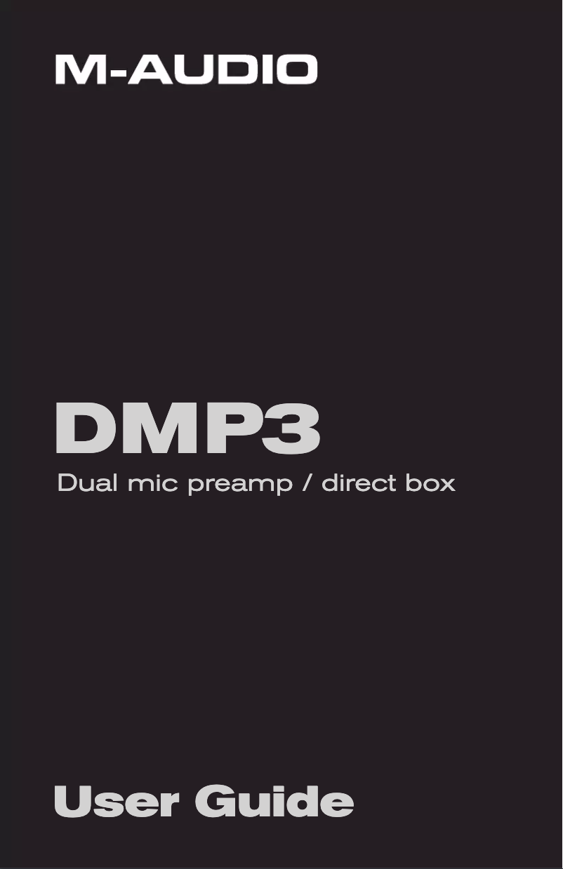 Page n°1 - Manuel utilisateur Pinnacle DMP3 DualMicrophon PreAmp