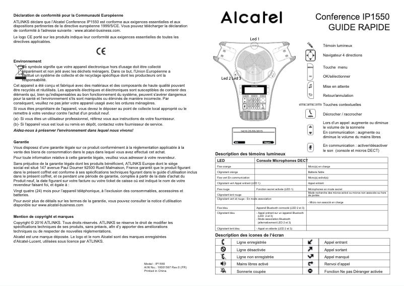 Image de la première page du manuel de l'appareil IP1550