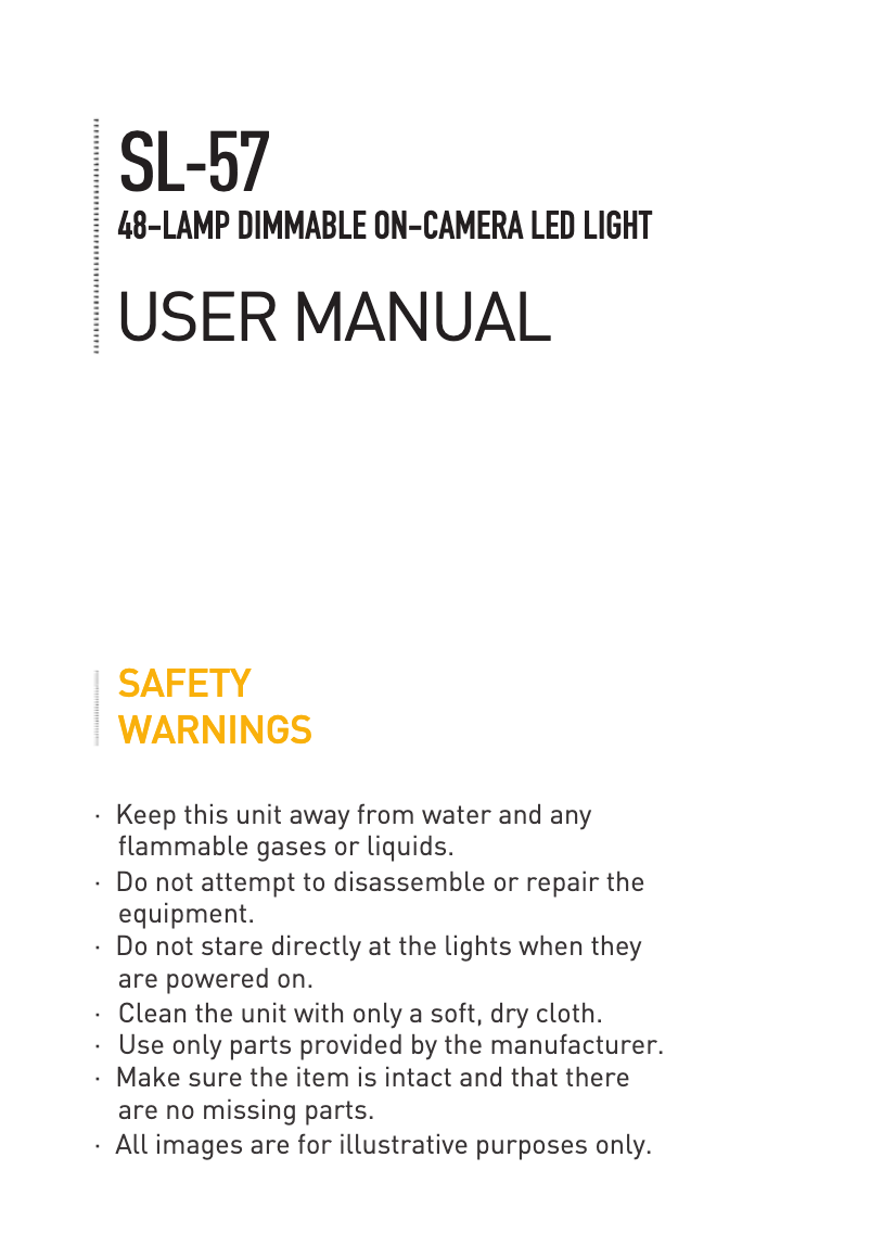 Page 1 de la notice Manuel utilisateur Genaray SL-57
