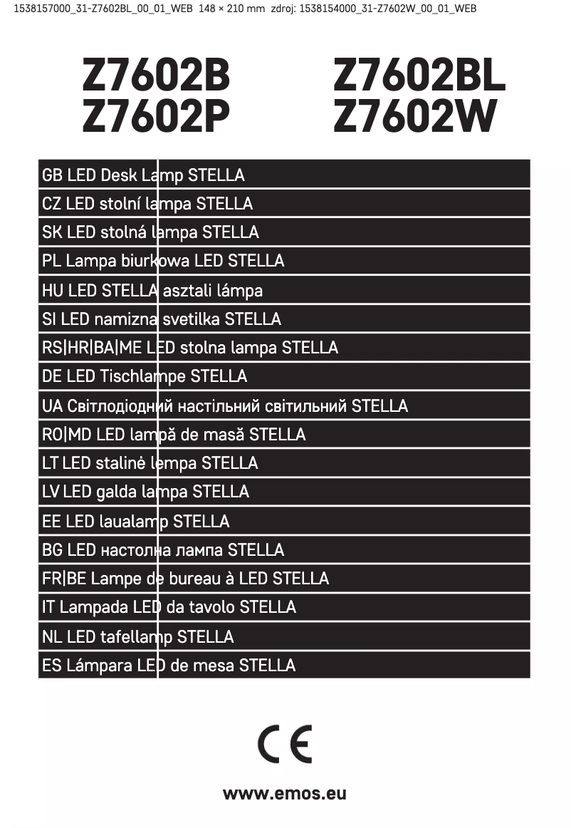 Page 1 de la notice Manuel utilisateur Emos Z7602BL