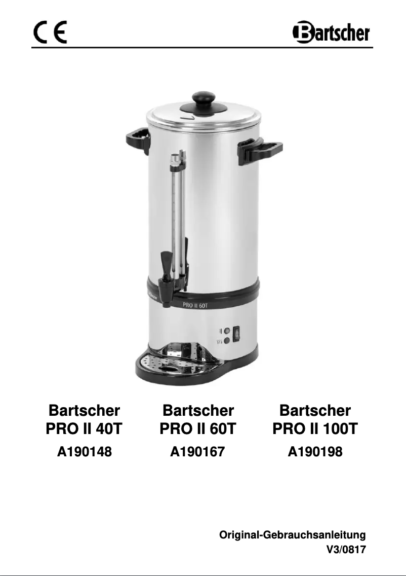 Page n°1 - Manuel utilisateur Bartscher PRO II 40T