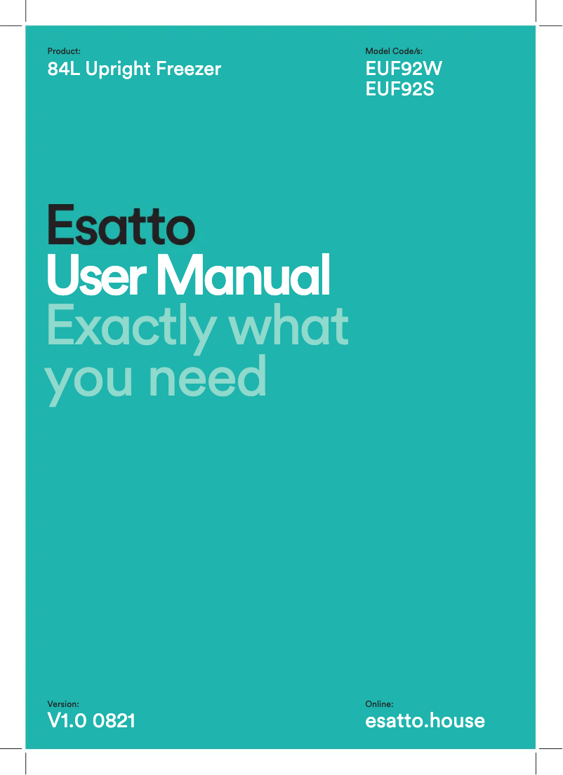 Page n°1 - Manuel utilisateur Esatto EUF92S