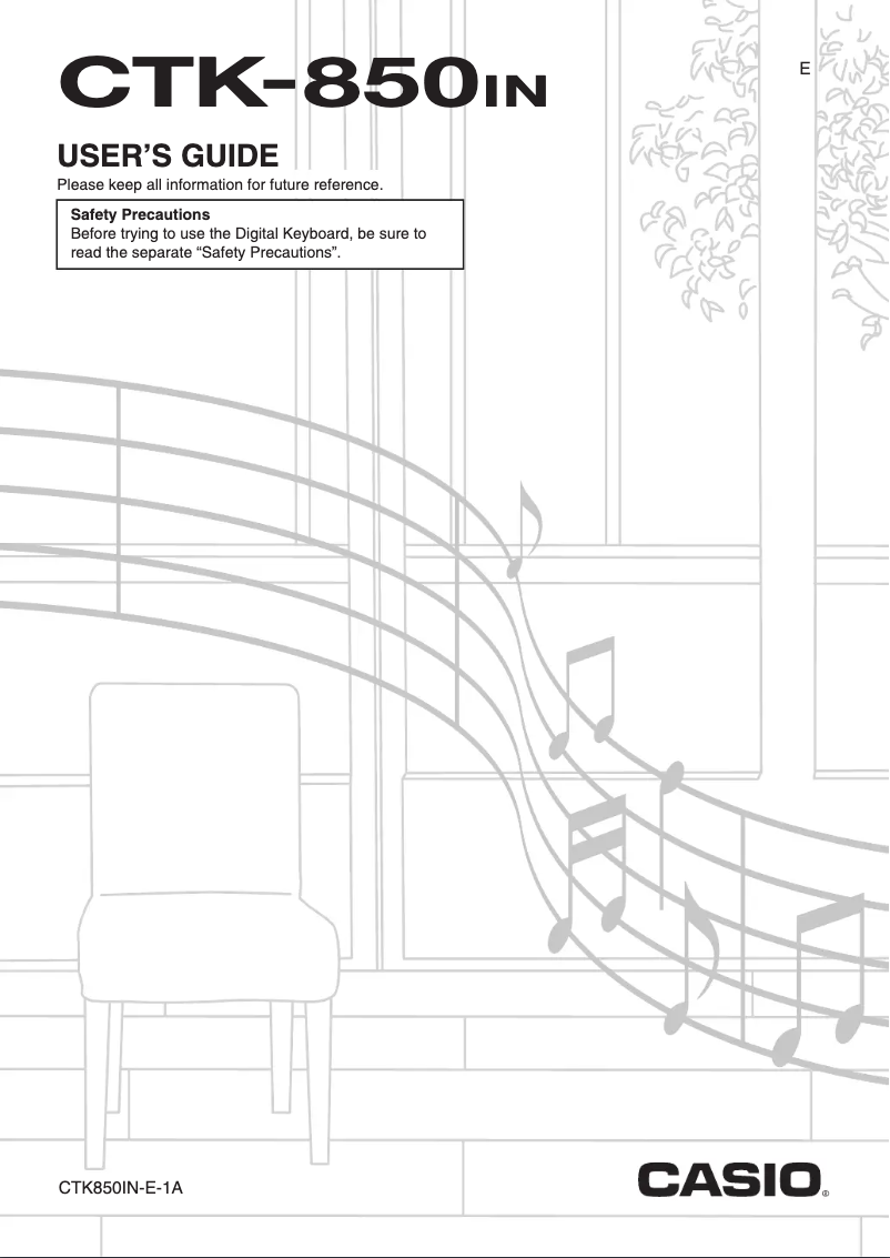 Image de la première page du manuel de l'appareil CTK-850IN