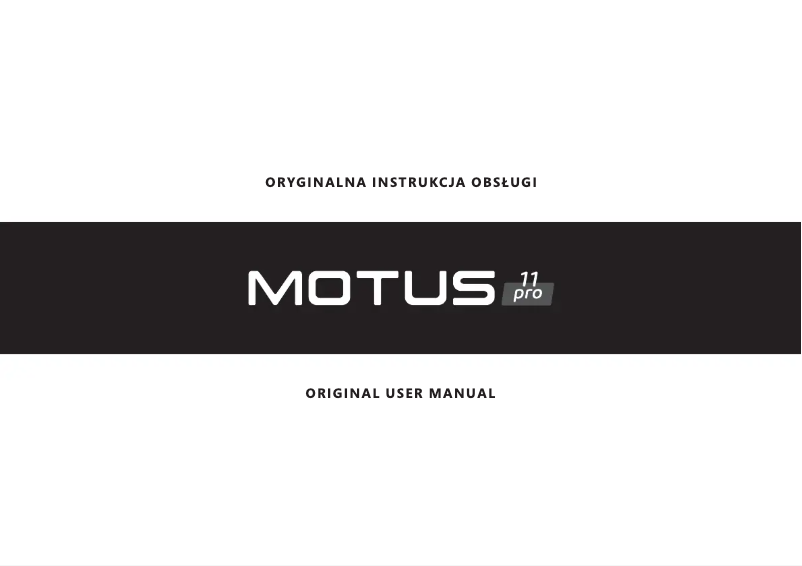Page n°1 - Manuel utilisateur Motus 11 Pro