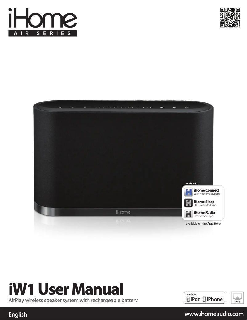 Page n°1 - Manuel utilisateur iHome iW1