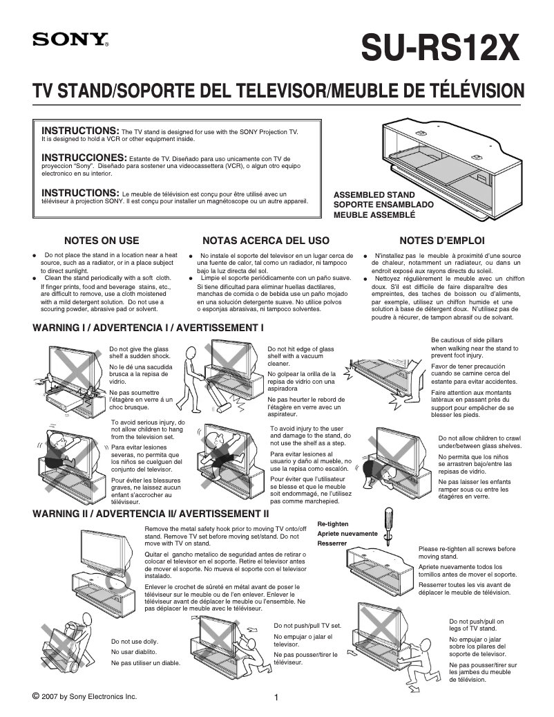 Page 1 de la notice Manuel utilisateur Sony KDS-55A3000