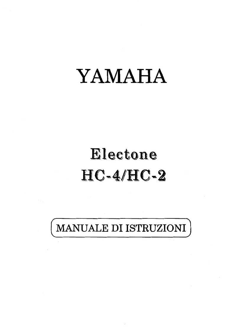 Image de la première page du manuel de l'appareil Electone HC-4