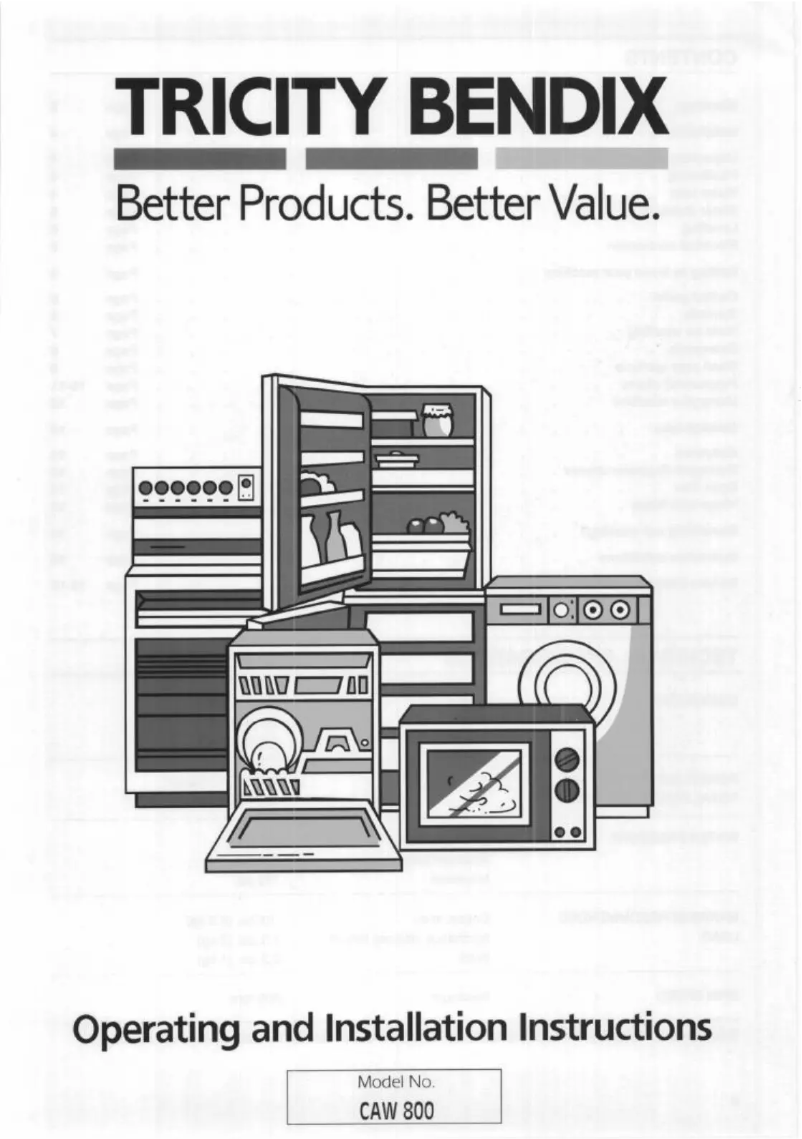Page n°1 - Manuel utilisateur Tricity Bendix CAW 800