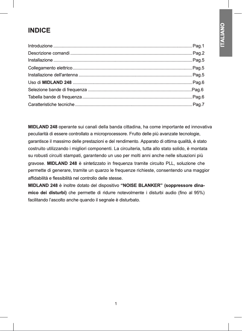 Page n°1 - Manuel utilisateur Midland 248