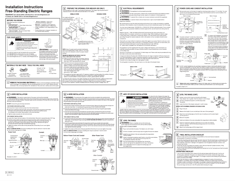 Page n°1 - Guide d'installation GE Profile PB930SJSS