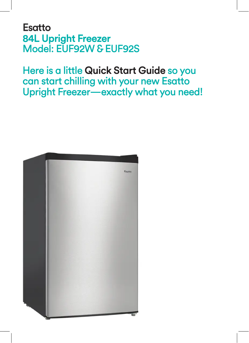 Page 1 de la notice Guide de démarrage rapide Esatto EUF92S
