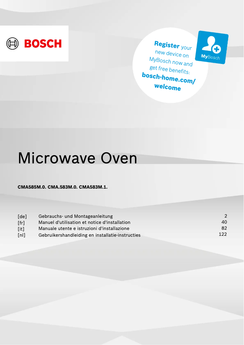 Imagen de la primera página del manual del dispositivo CMA585MB0