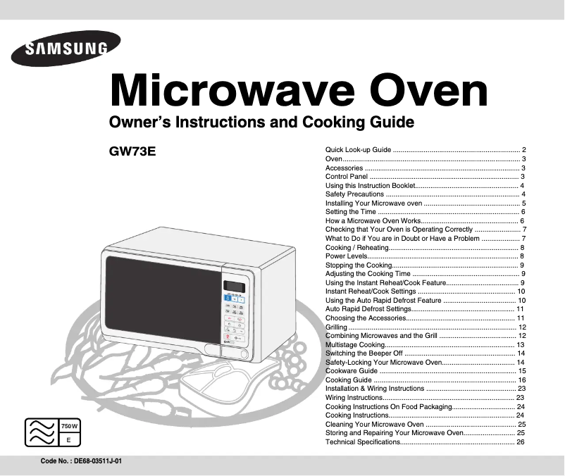 Página 1 del manual Manual de usuario Samsung GW73E-SB