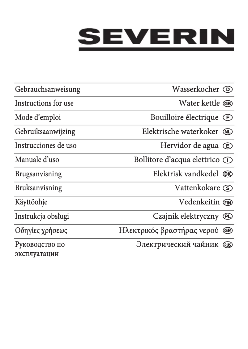 Page 1 de la notice Manuel utilisateur Severin WK 3349