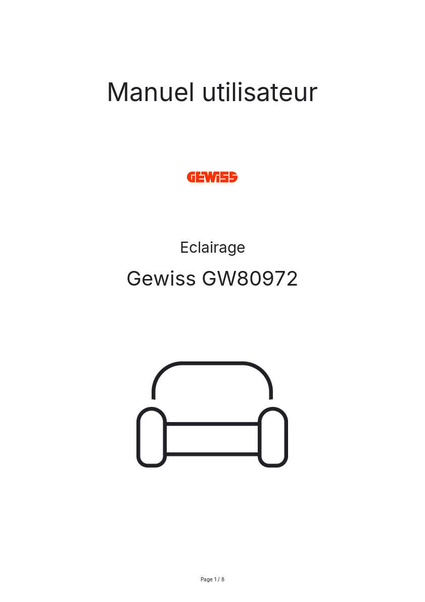 Page n°1 - Manuel utilisateur Gewiss GW80972