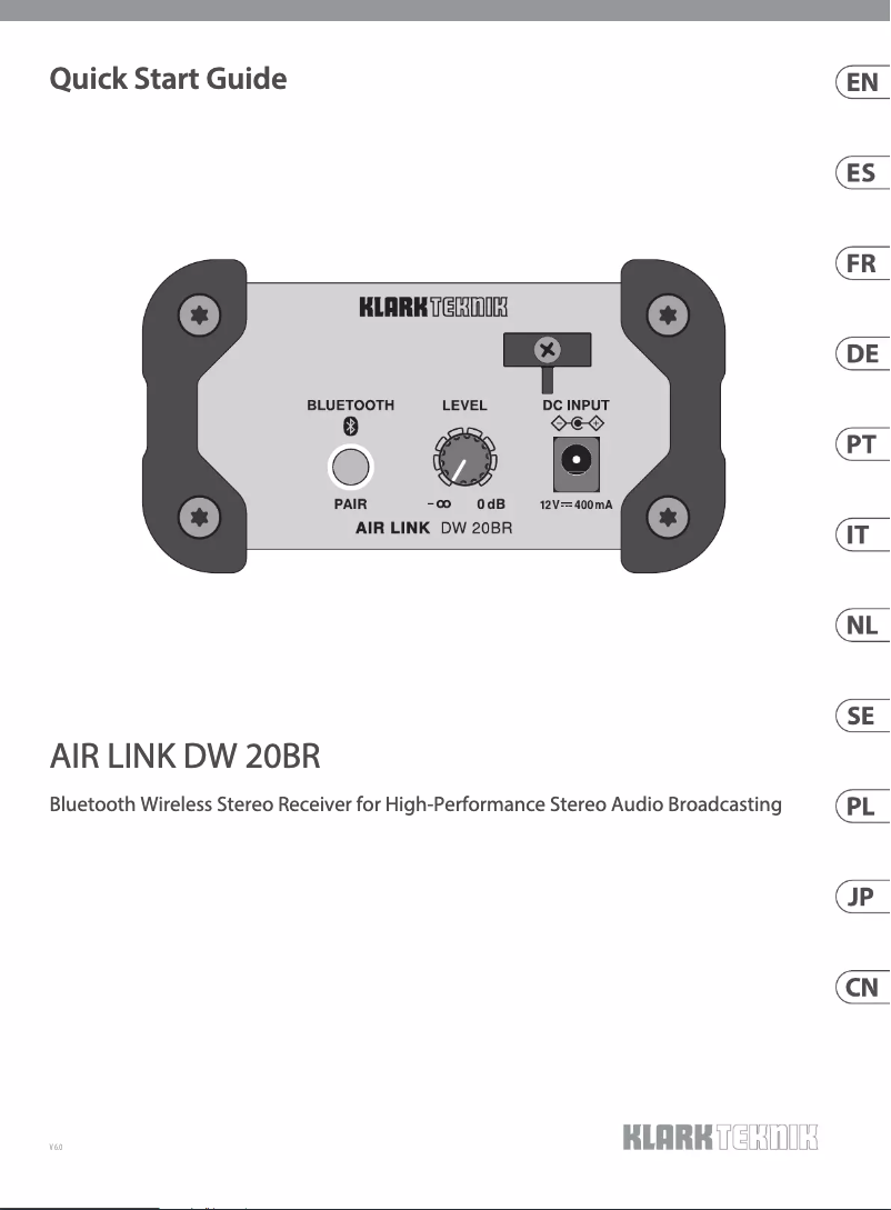 Image de la première page du manuel de l'appareil Air Link DW 20BR