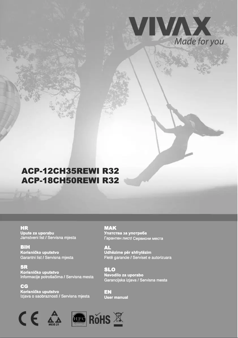 Page 1 de la notice Manuel utilisateur Vivax ACP-18CH50REWI R32