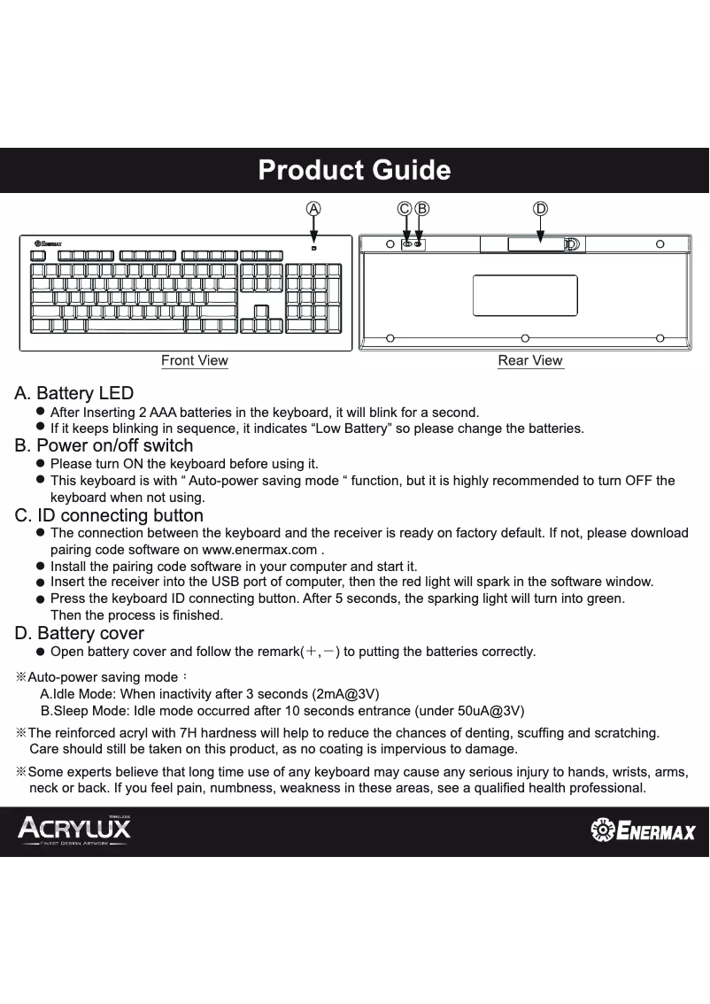 Página 1 del manual Manual de usuario Enermax Acrylux