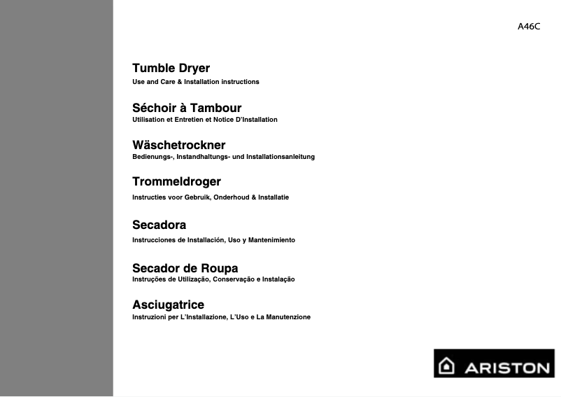 Page 1 de la notice Manuel utilisateur Ariston Thermo A46C