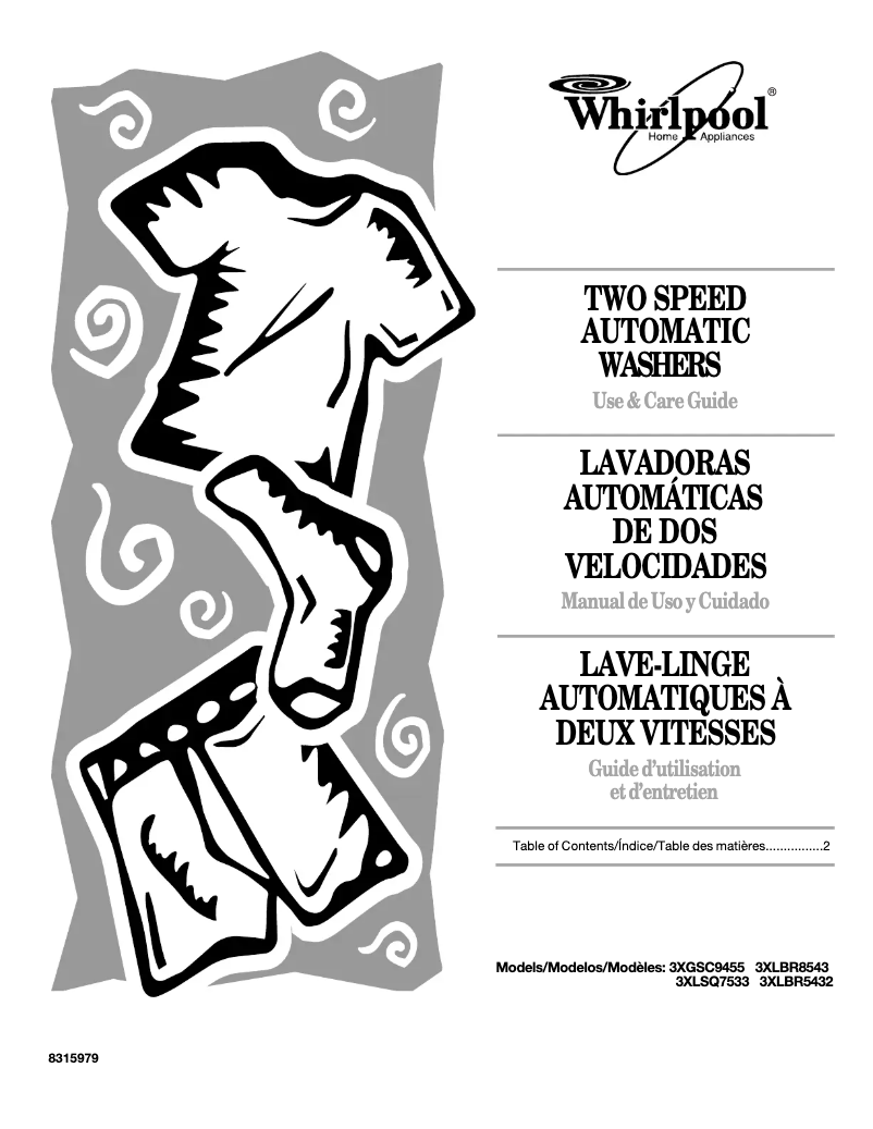 Page n°1 - Manuel utilisateur Whirlpool 3XLBR8543