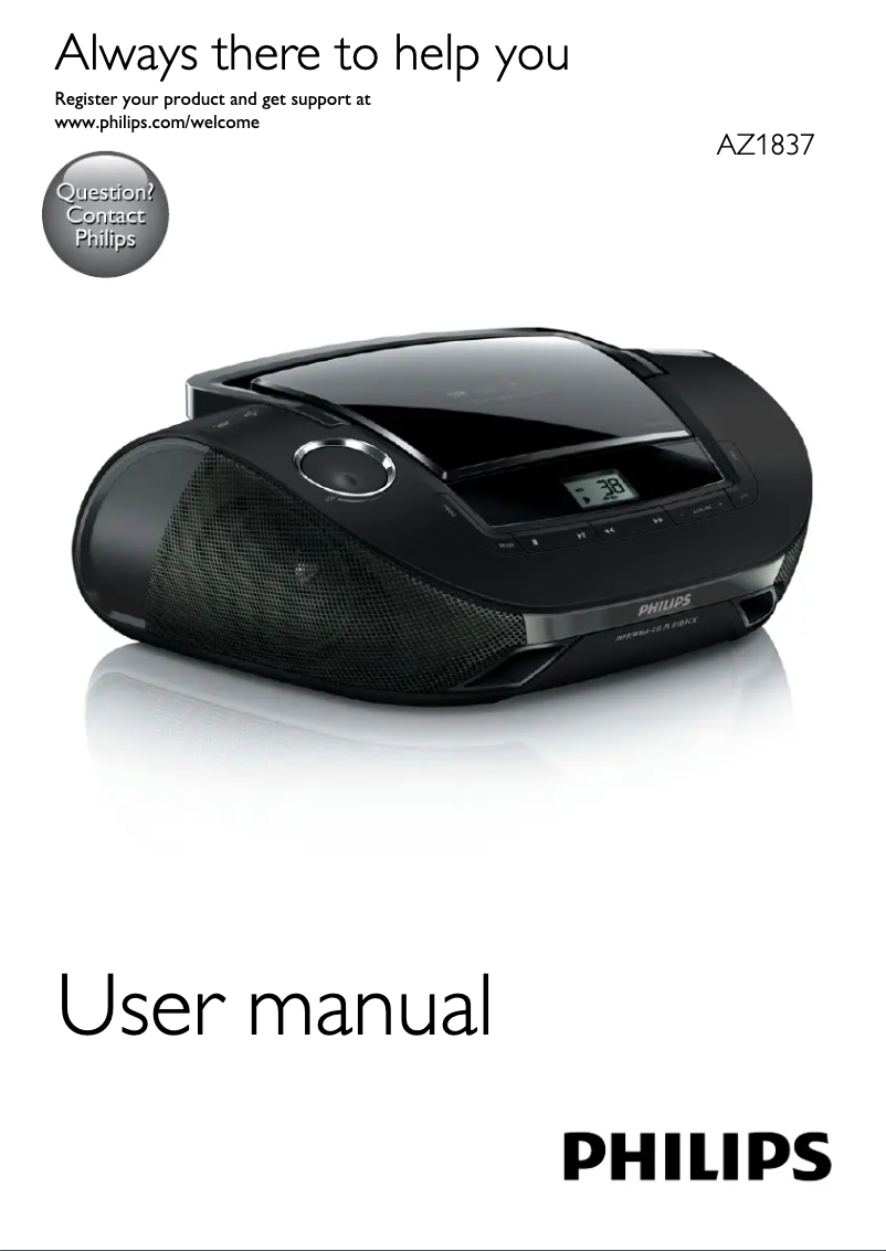 Página 1 del manual Manual de usuario Philips AZ1837P