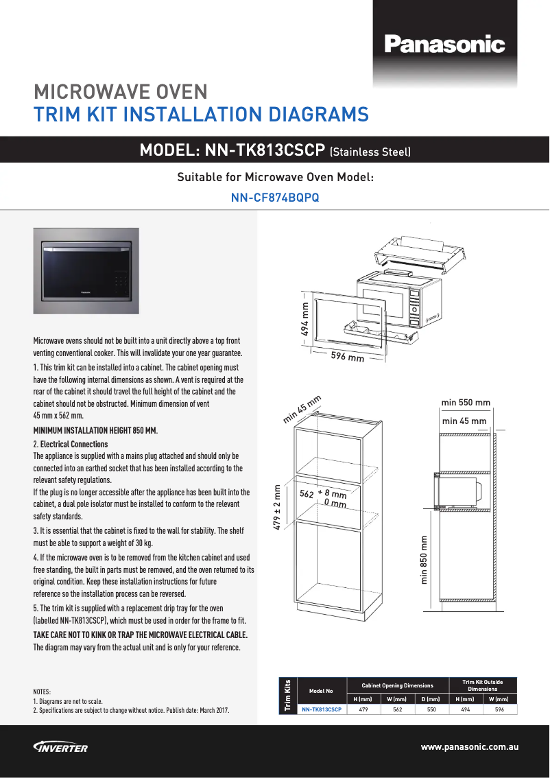 Image de la première page du manuel de l'appareil NN-TK813CSCP