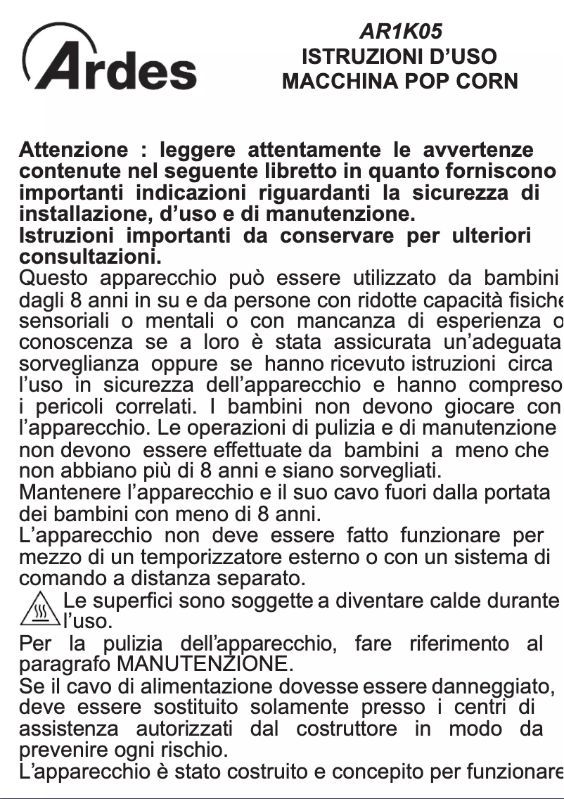 Página 1 del manual Instrucciones / montaje Ardes AR1K05