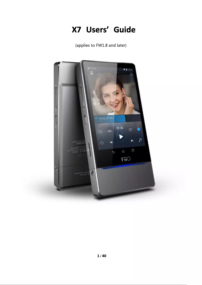 Imagen de la primera página del manual del dispositivo X7