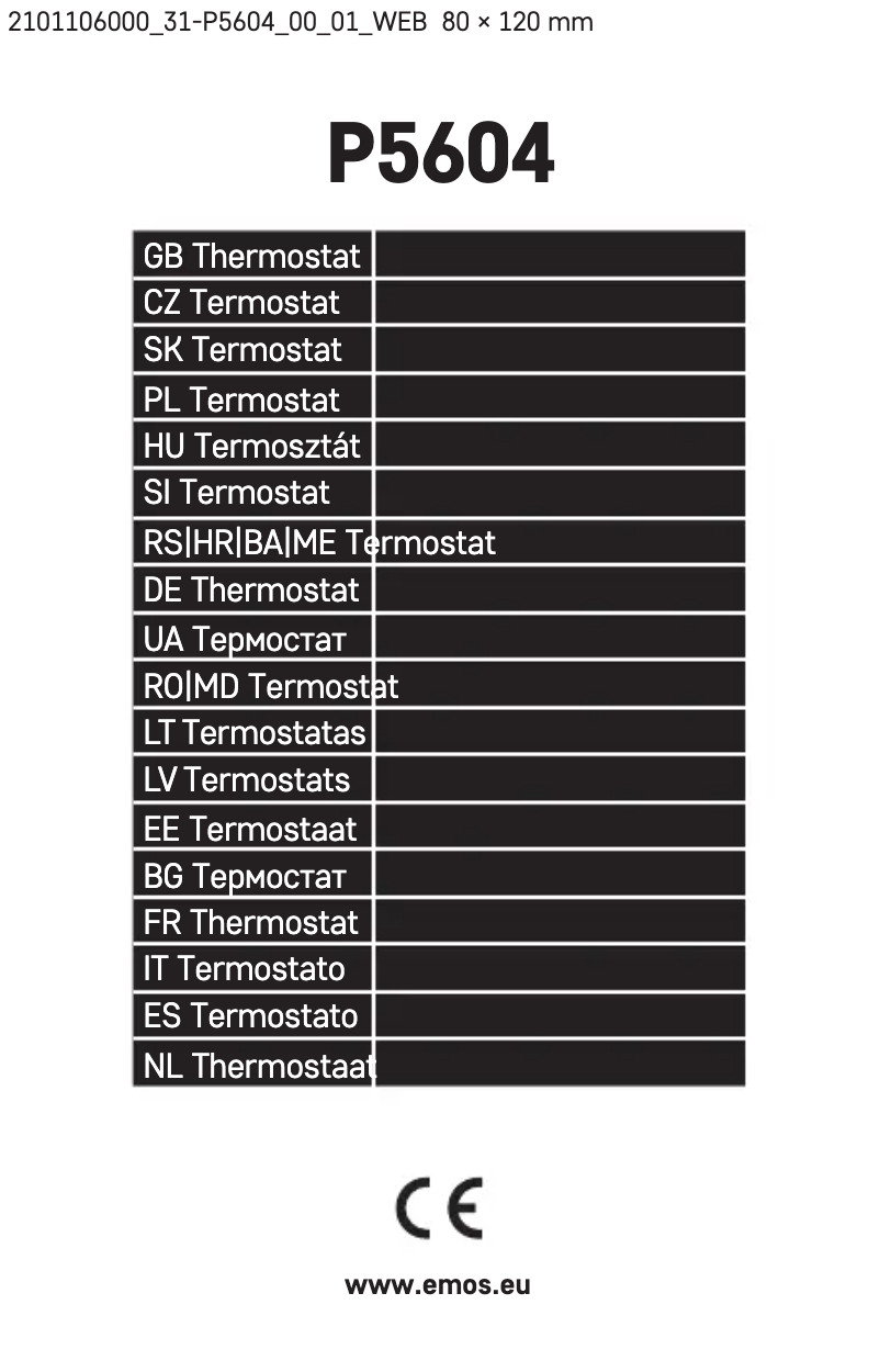 Page 1 de la notice Manuel utilisateur Emos P5604