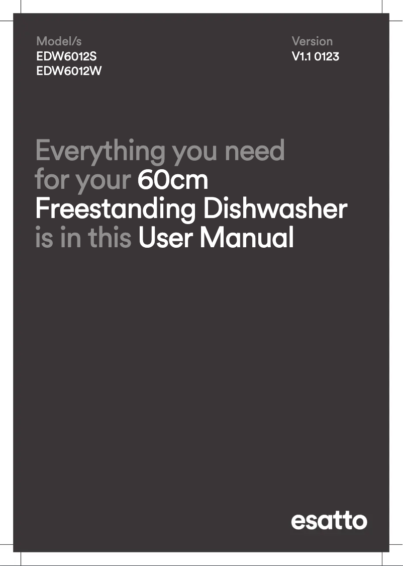 Page 1 de la notice Manuel utilisateur Esatto EDW6012S