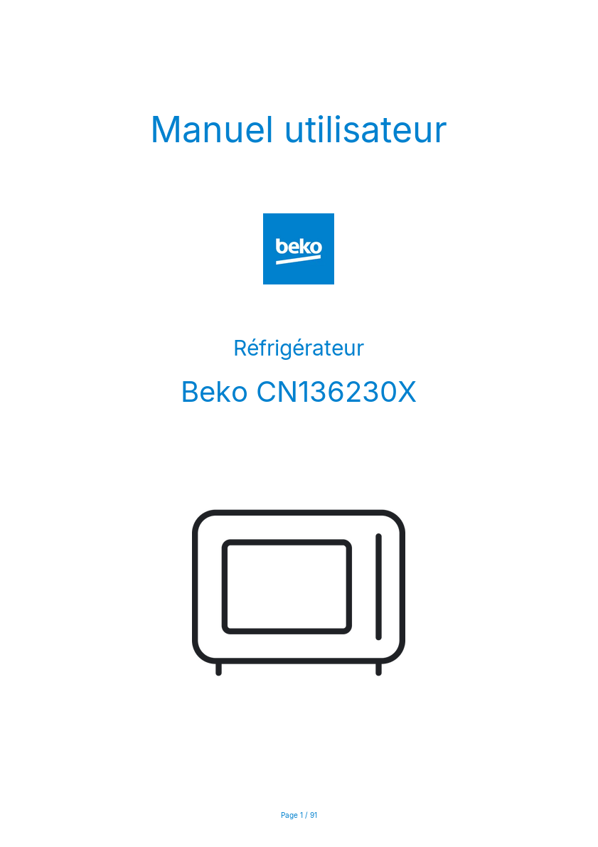 Image de la première page du manuel de l'appareil CN136230X