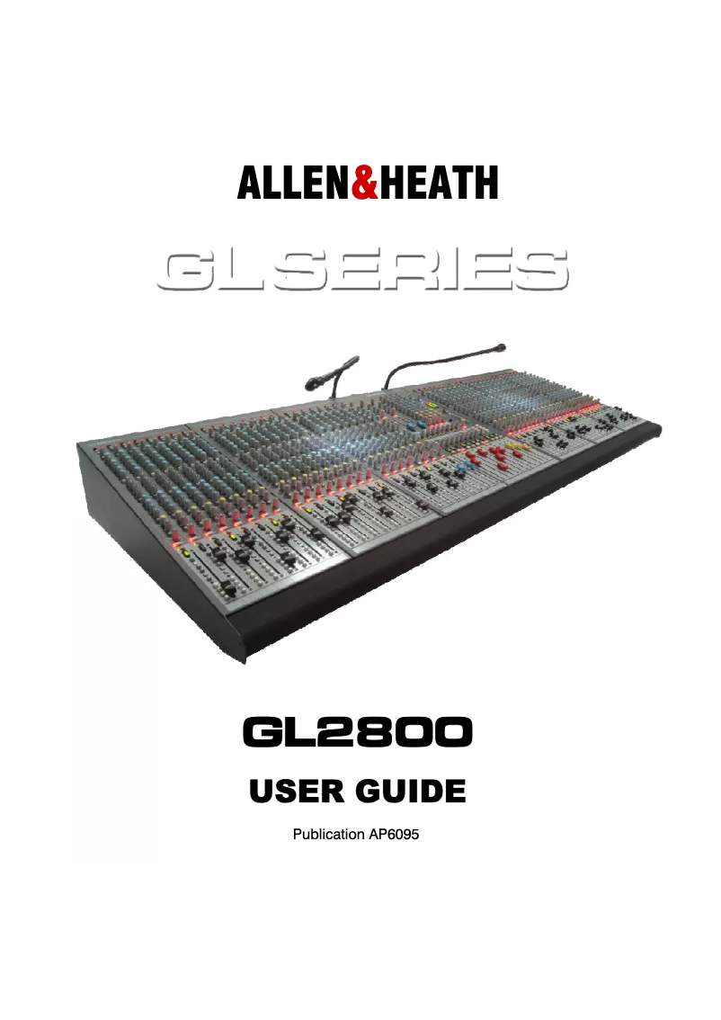 Page 1 de la notice Mode d'emploi Allen & Heath GL2800