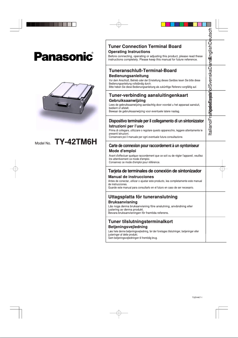 Page 1 de la notice Manuel utilisateur Panasonic TY-42TM6H