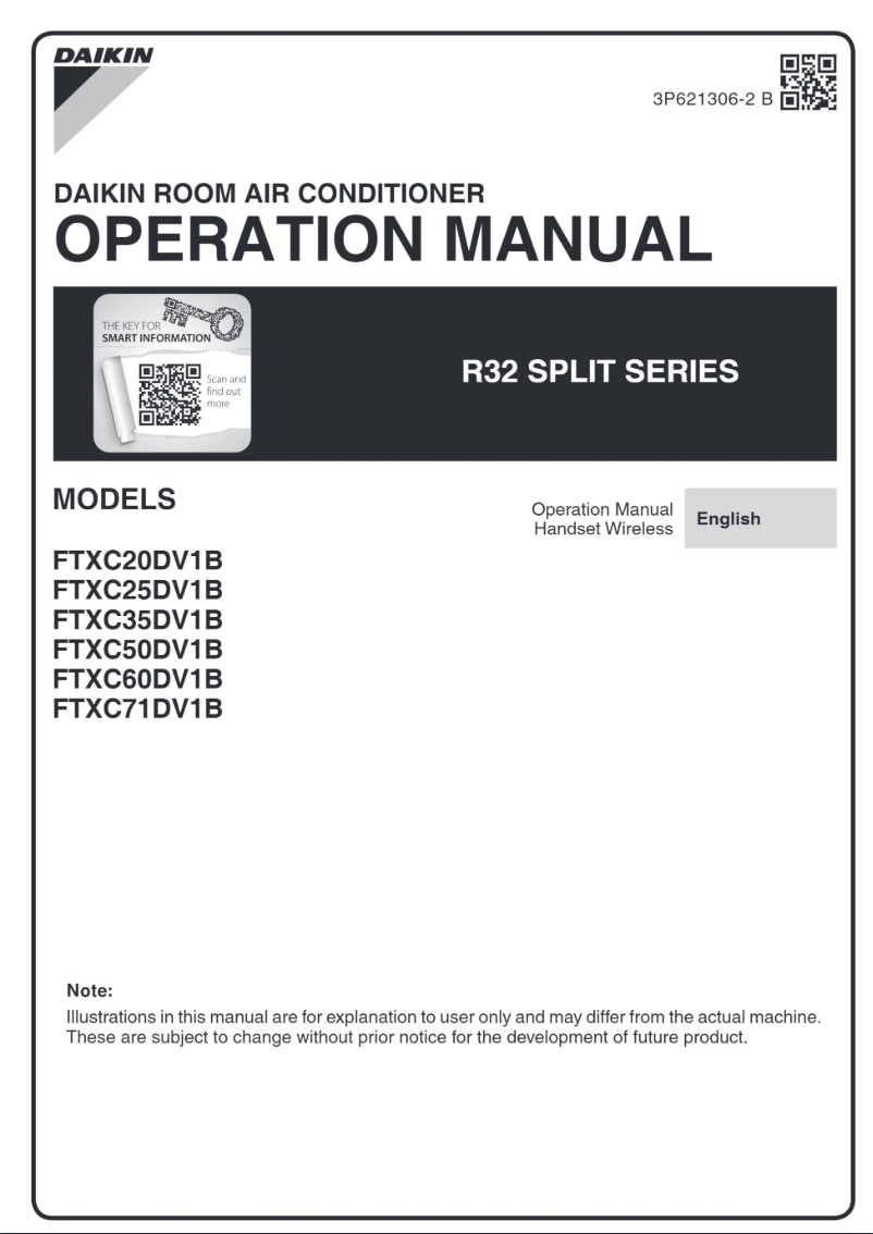 Page 1 de la notice Manuel utilisateur Daikin FTXC20DV1B