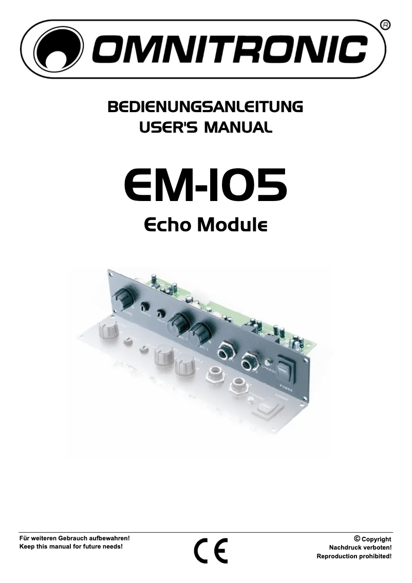 Page n°1 - Manuel utilisateur Omnitronic EM-105