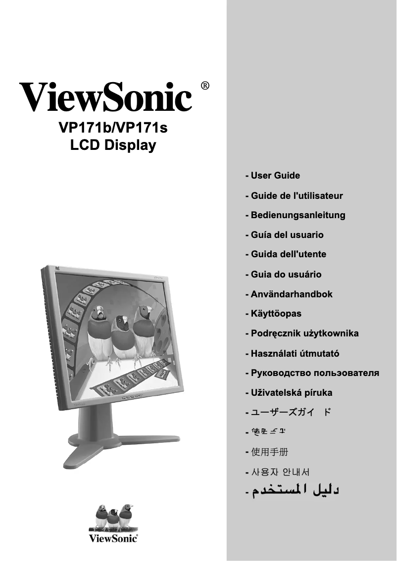 Page 1 de la notice Manuel utilisateur Viewsonic VP171b