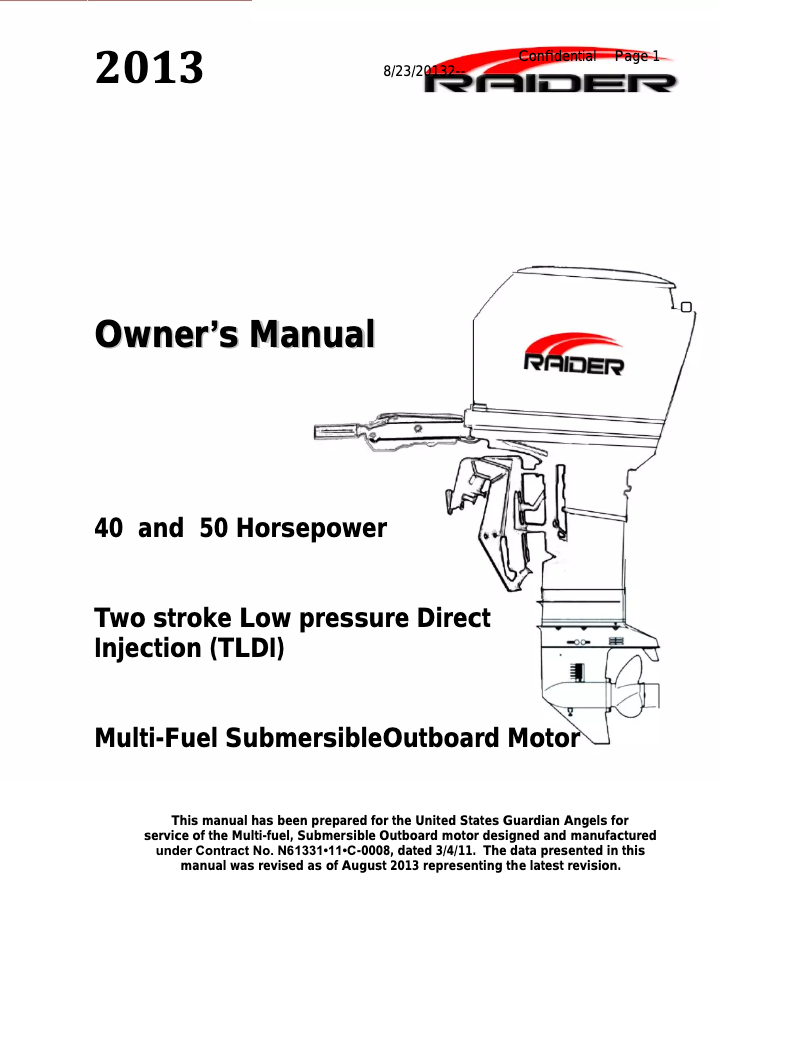 Page n°1 - Manuel utilisateur Raider 40