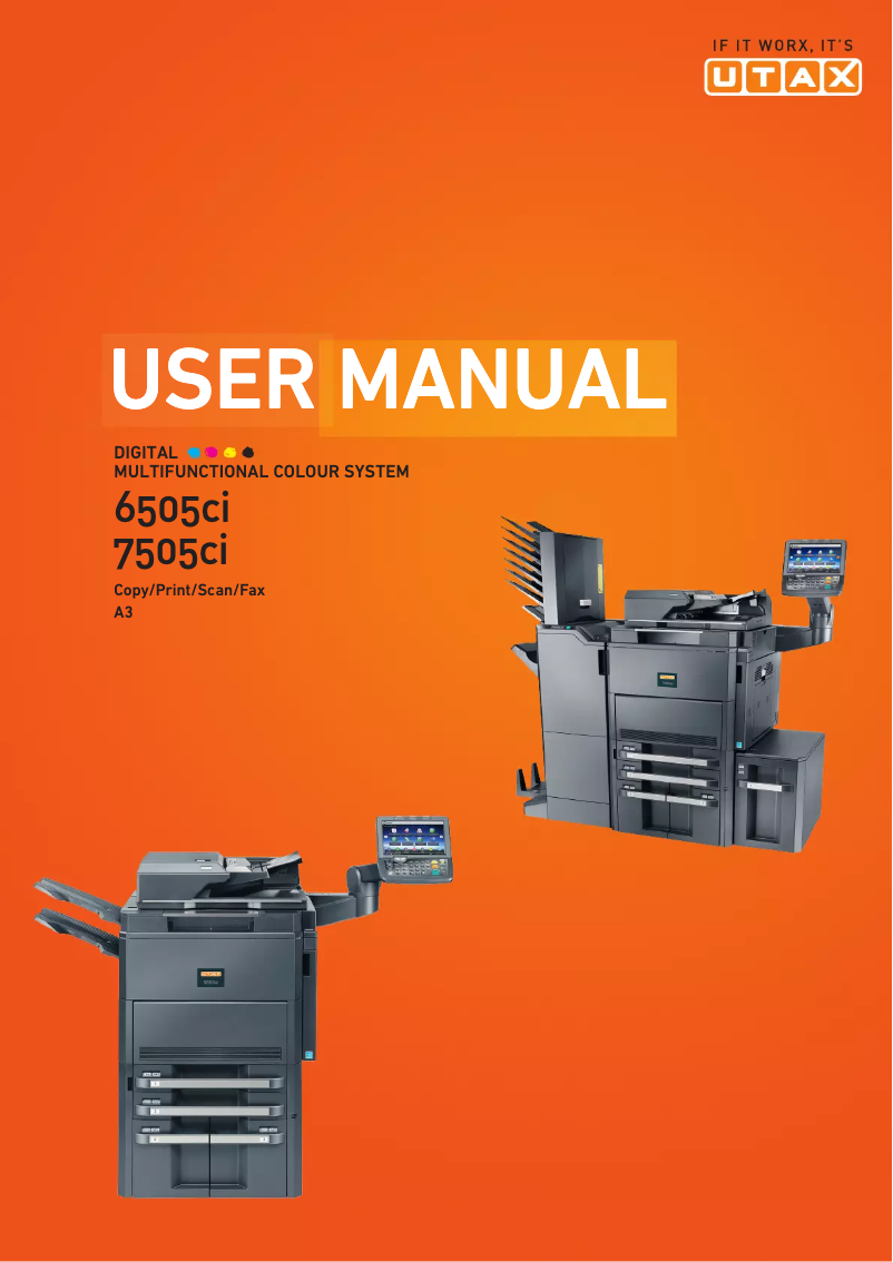 Page n°1 - Manuel utilisateur Utax 7505ci