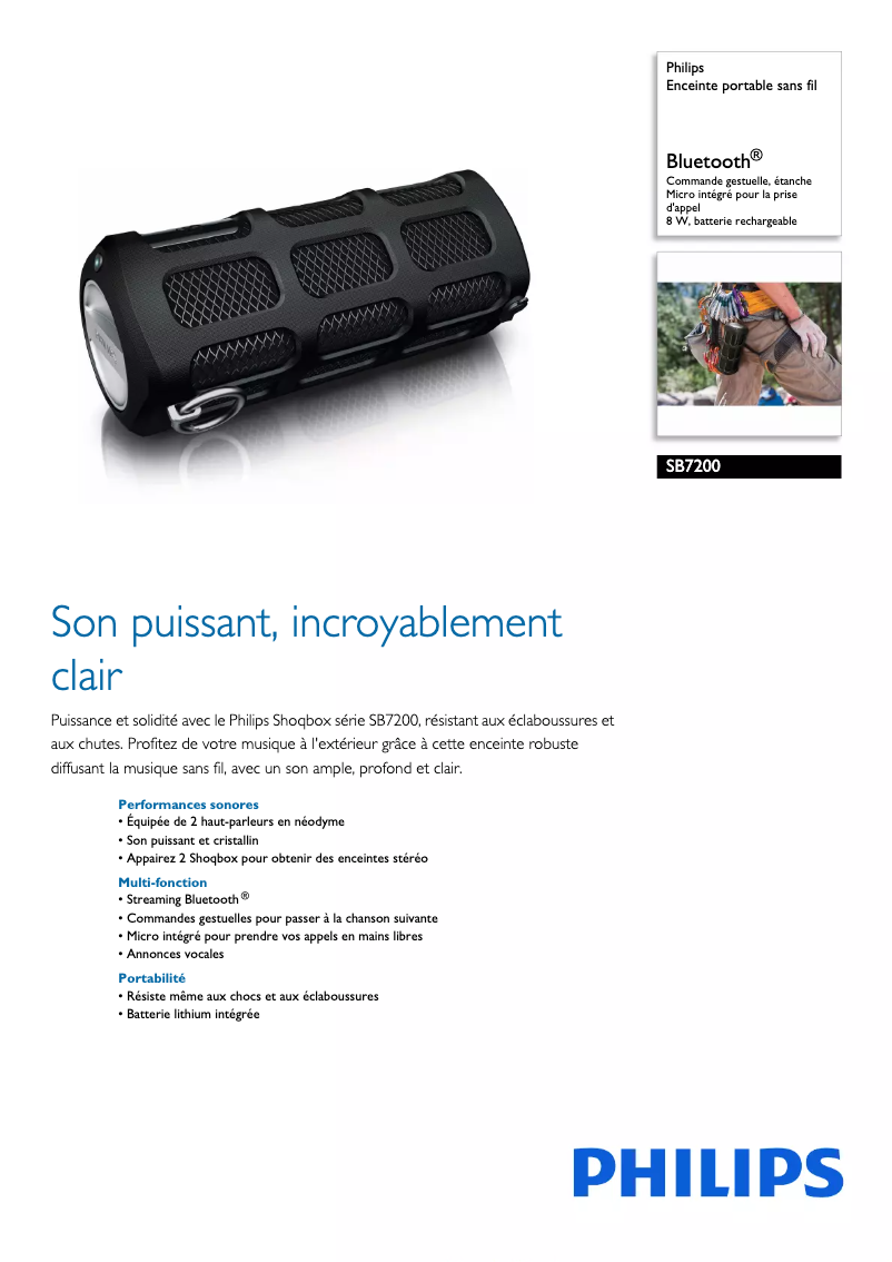 Image de la première page du manuel de l'appareil SB7200