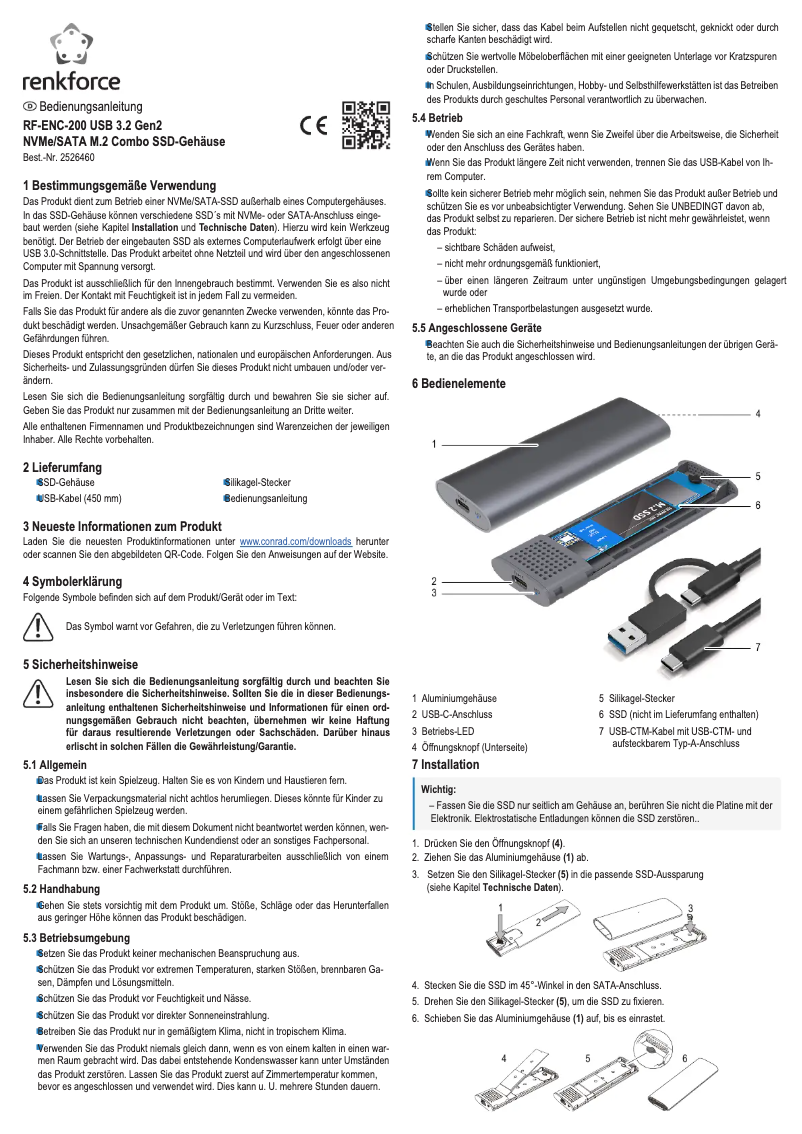 Page 1 de la notice Manuel utilisateur Renkforce RF-ENC-200