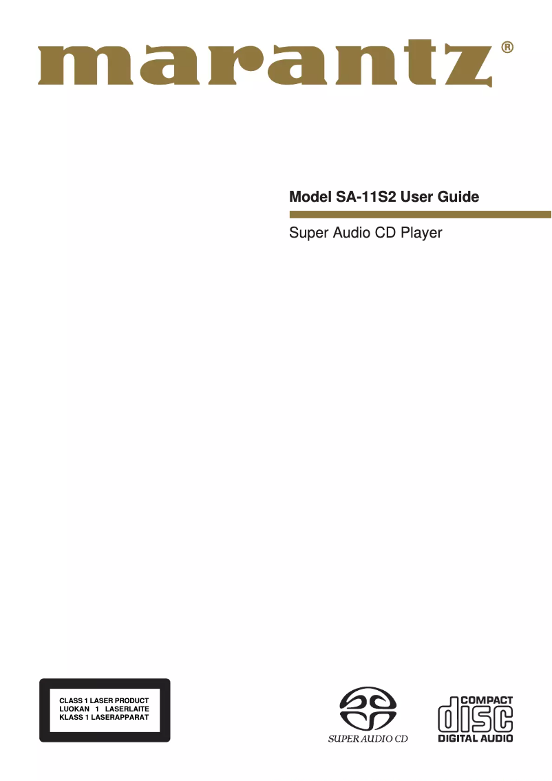 Page 1 de la notice Manuel utilisateur Marantz SA11S2