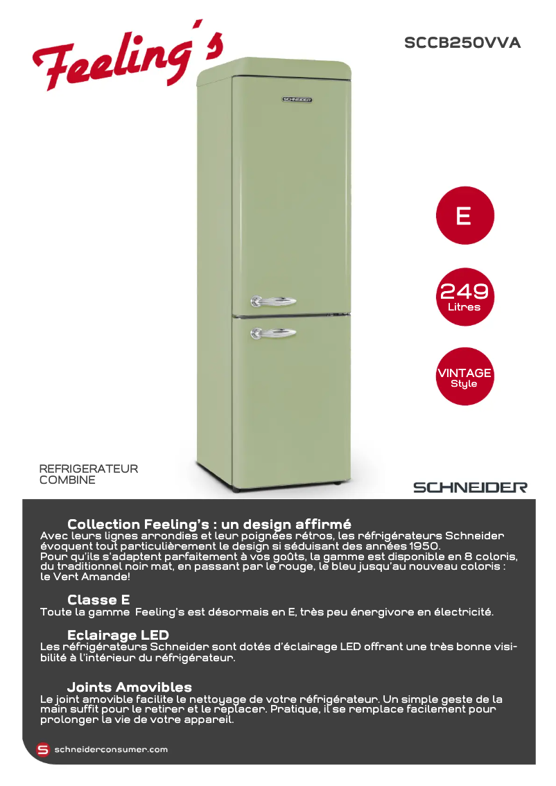 Page 1 de la notice Fiche technique Schneider SCCB250VVA