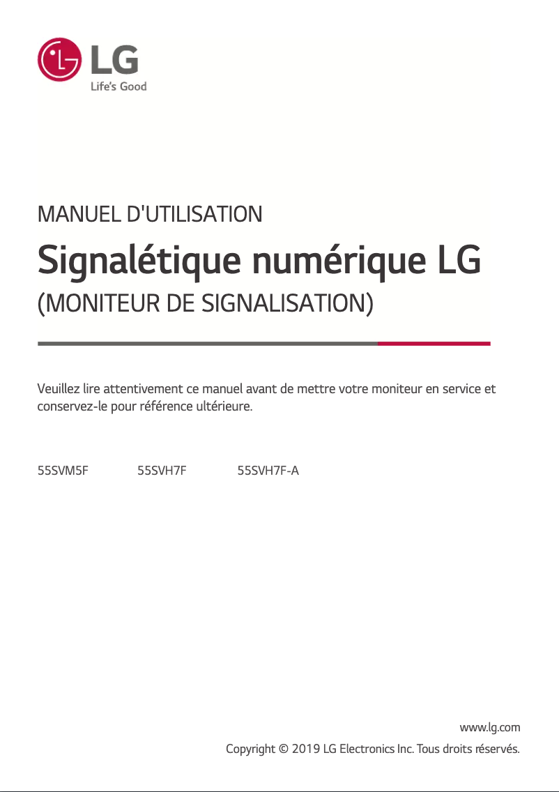 Page n°1 - Manuel utilisateur LG 55SVH7F-A