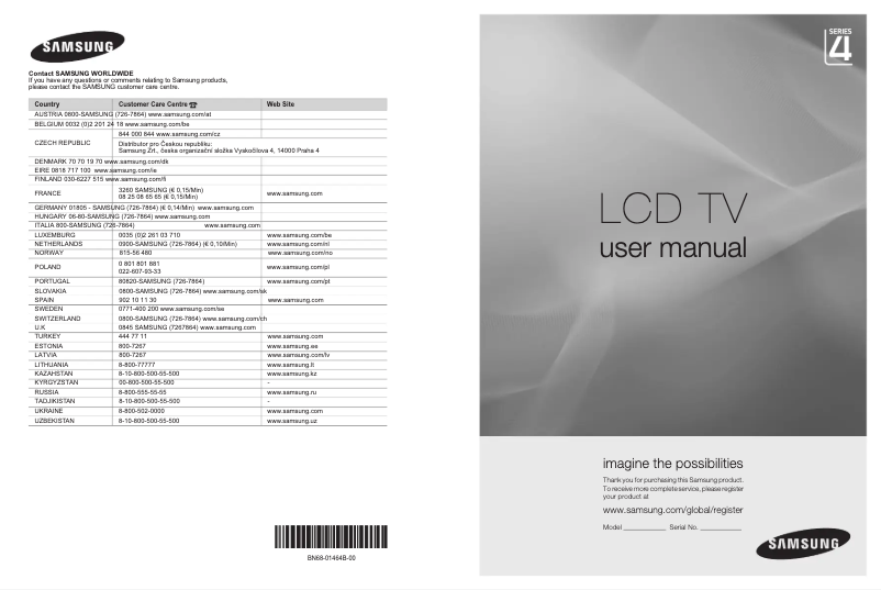 Page n°1 - Manuel utilisateur Samsung LE40A436T1C