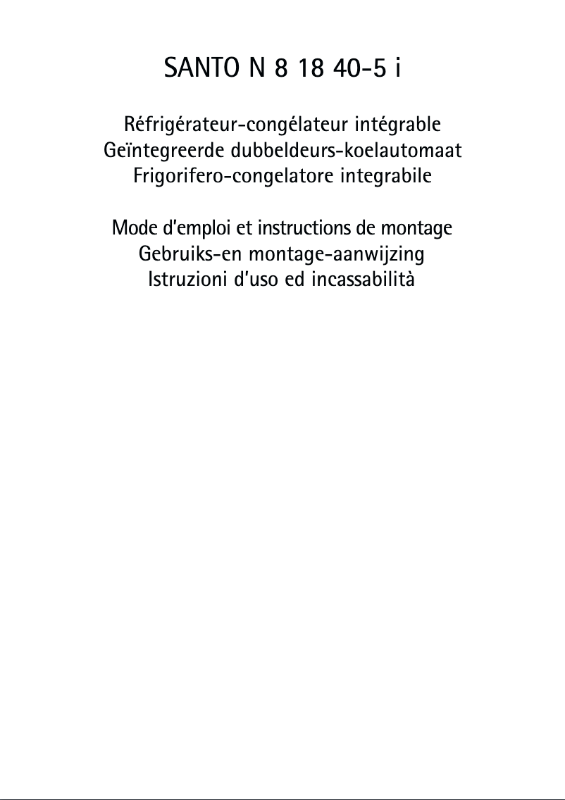 Página 1 del manual Manual de usuario AEG Santo N 8 18 40-5 I