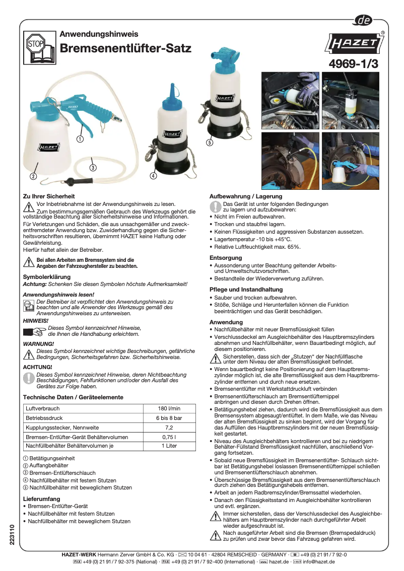 Página 1 del manual Manual de usuario Hazet 4969-1/3