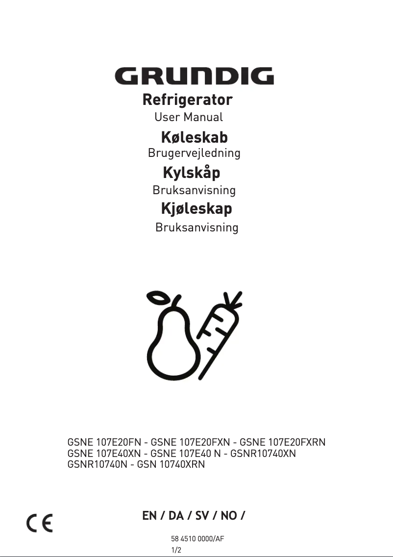 Image de la première page du manuel de l'appareil GSNE 107E20FN