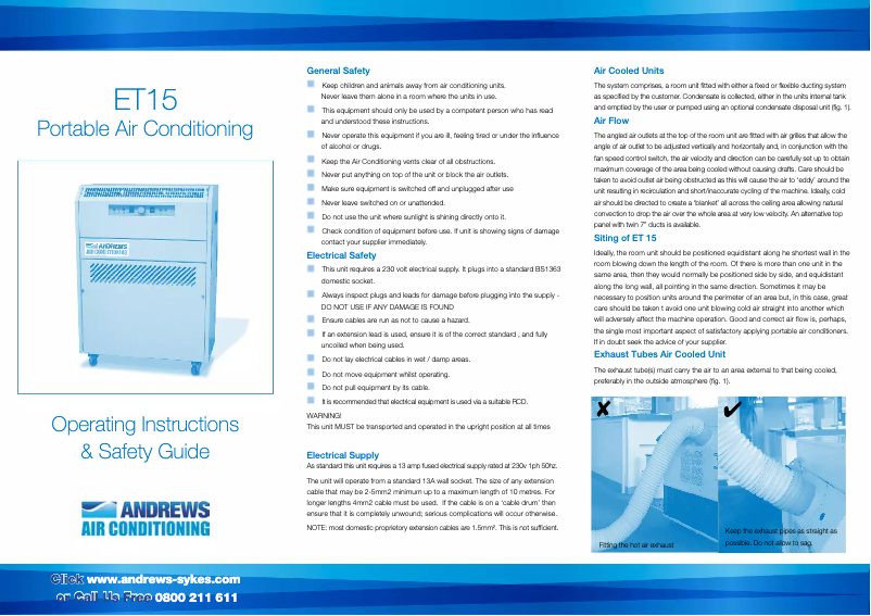 Page n°1 - Manuel utilisateur Andrews ET15