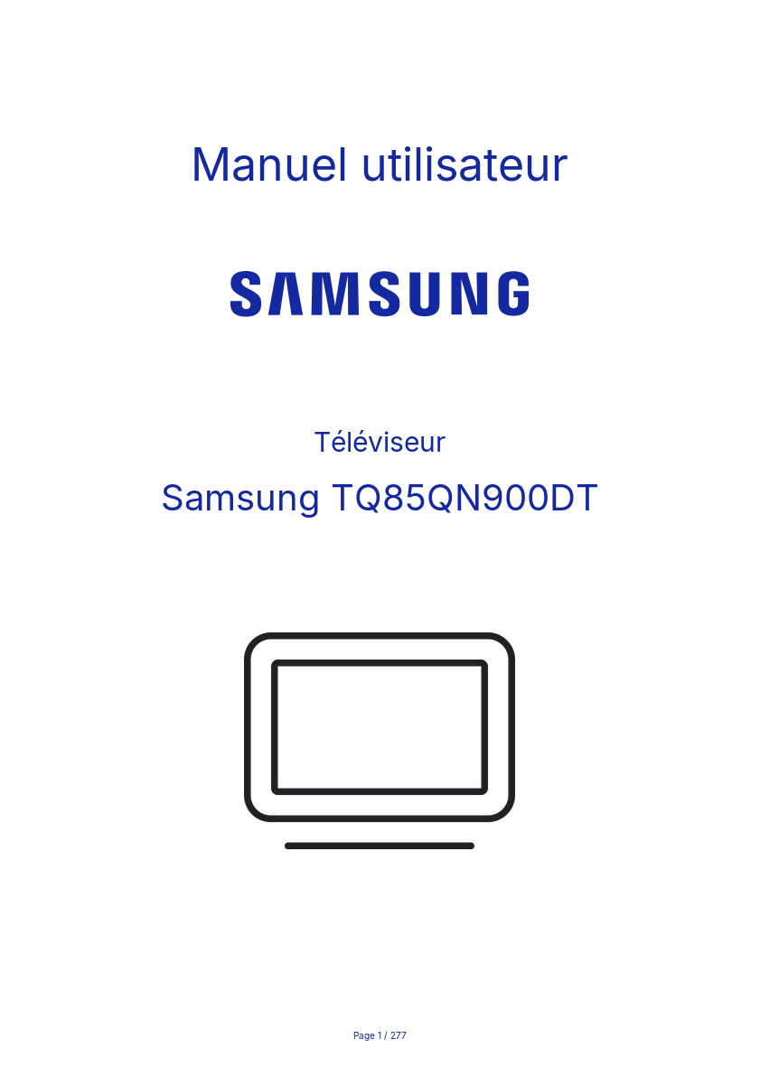 Page n°1 - Manuel utilisateur Samsung TQ85QN900DT